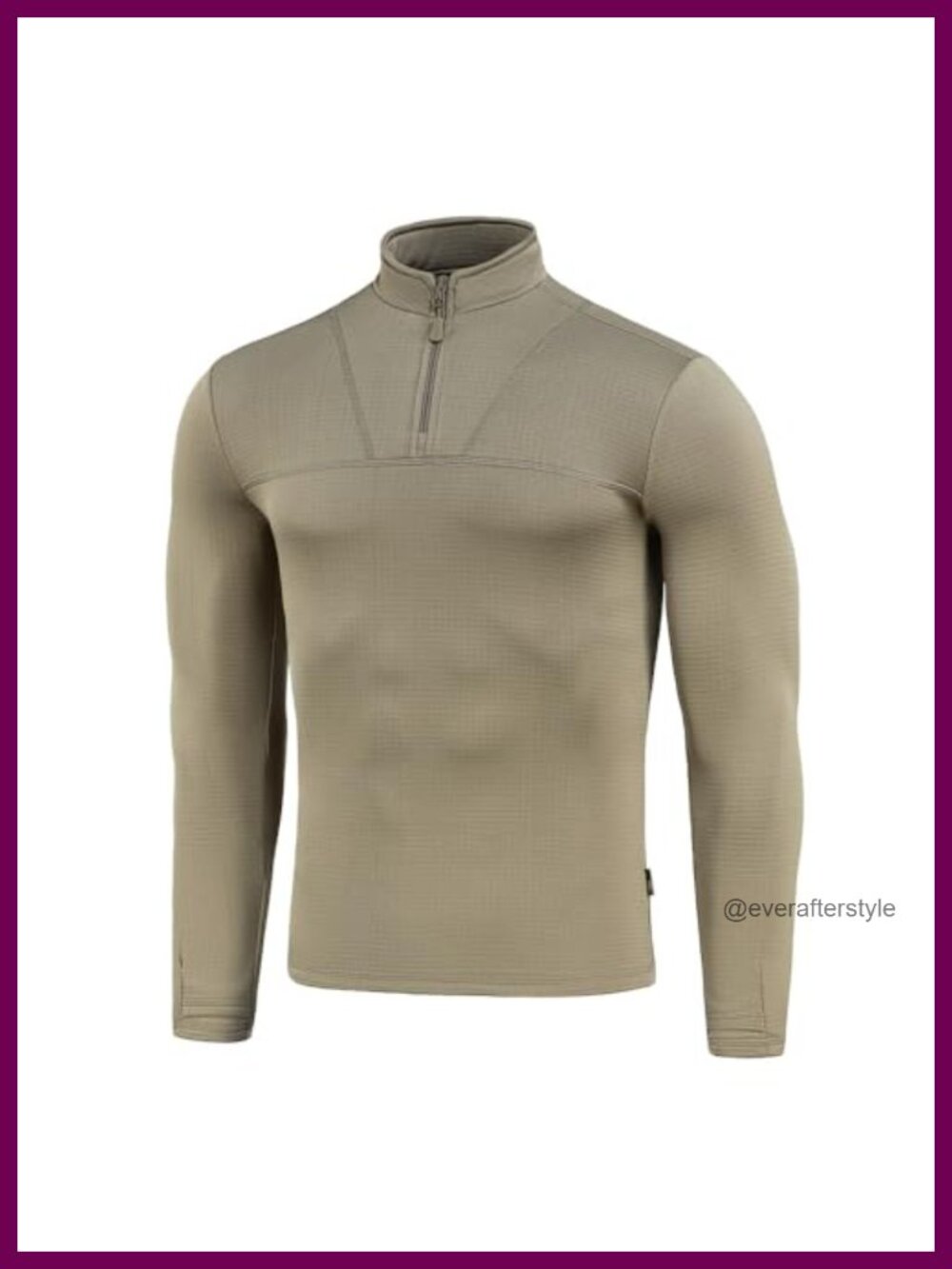 M-Tac Mens Grid Fleece Lined Thermal Base Layer Quarter Zip Tactical Shirt